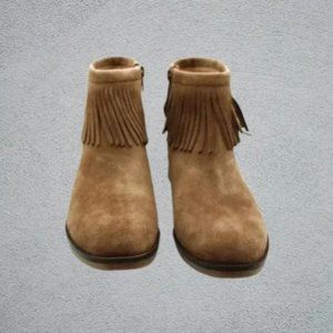 Women's Lucky Brand 'Galley' Fringe Collar Bootie Women Shoes(size 8)
